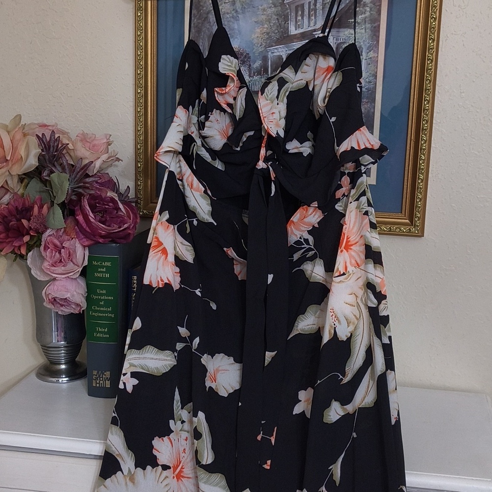 Floral Maxi Dress Sexy Date Night Party Concert Size XL Feminine - Picture 5 of 8